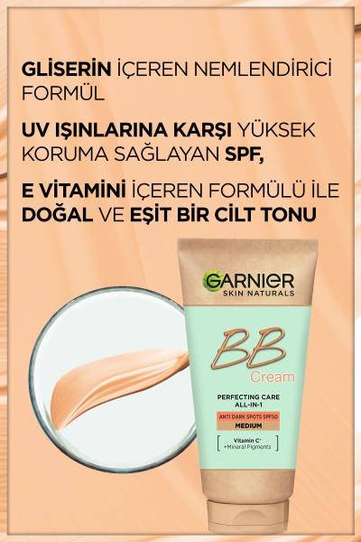Garnier BB Krem Güneş Lekelerine Karşı Mucizevi Cilt Kusursuzlaştırıcı Orta Ton 50ml
