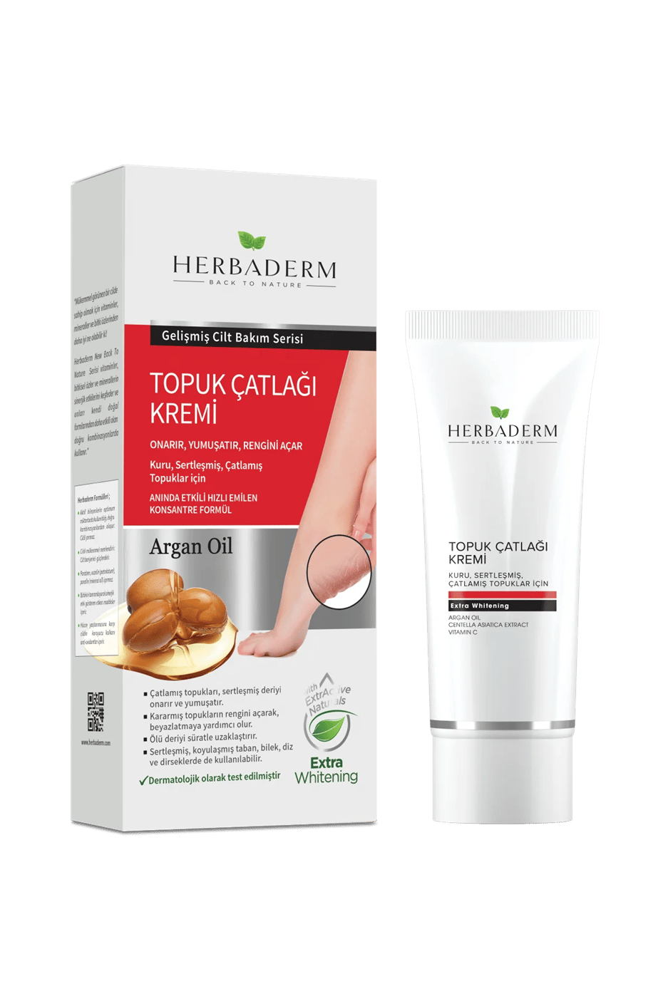 Herbaderm Ayak Ve Topuk Çatlaklarına Karşı Bakım Kremi Argan Yağlı 60 Ml