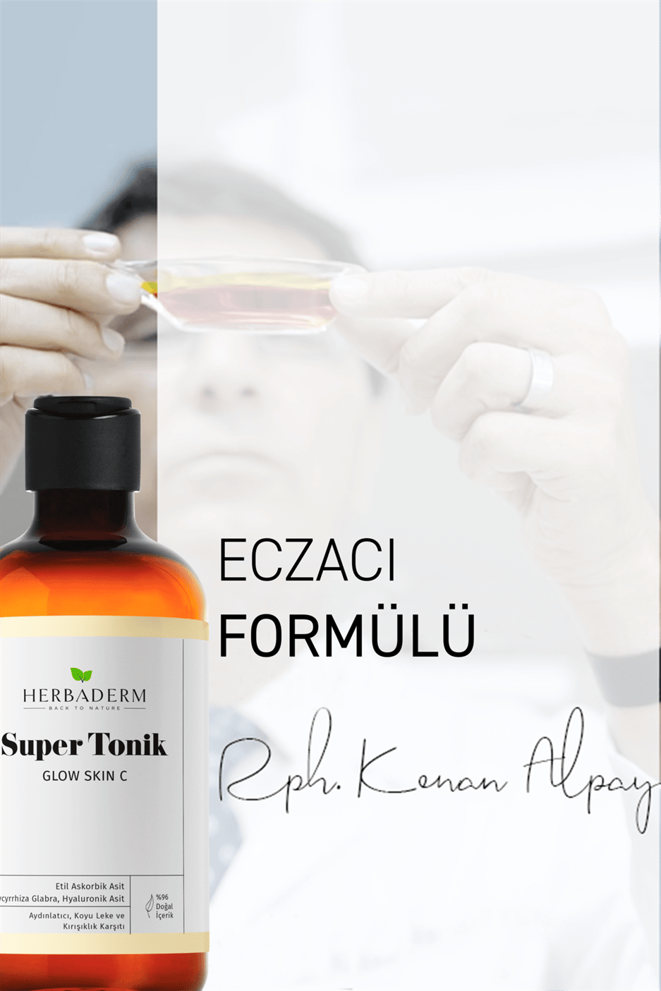 Herbaderm Glow Skin C Aydınlatıcı, Leke ve Kırışıklık Karşıtı Super Tonik