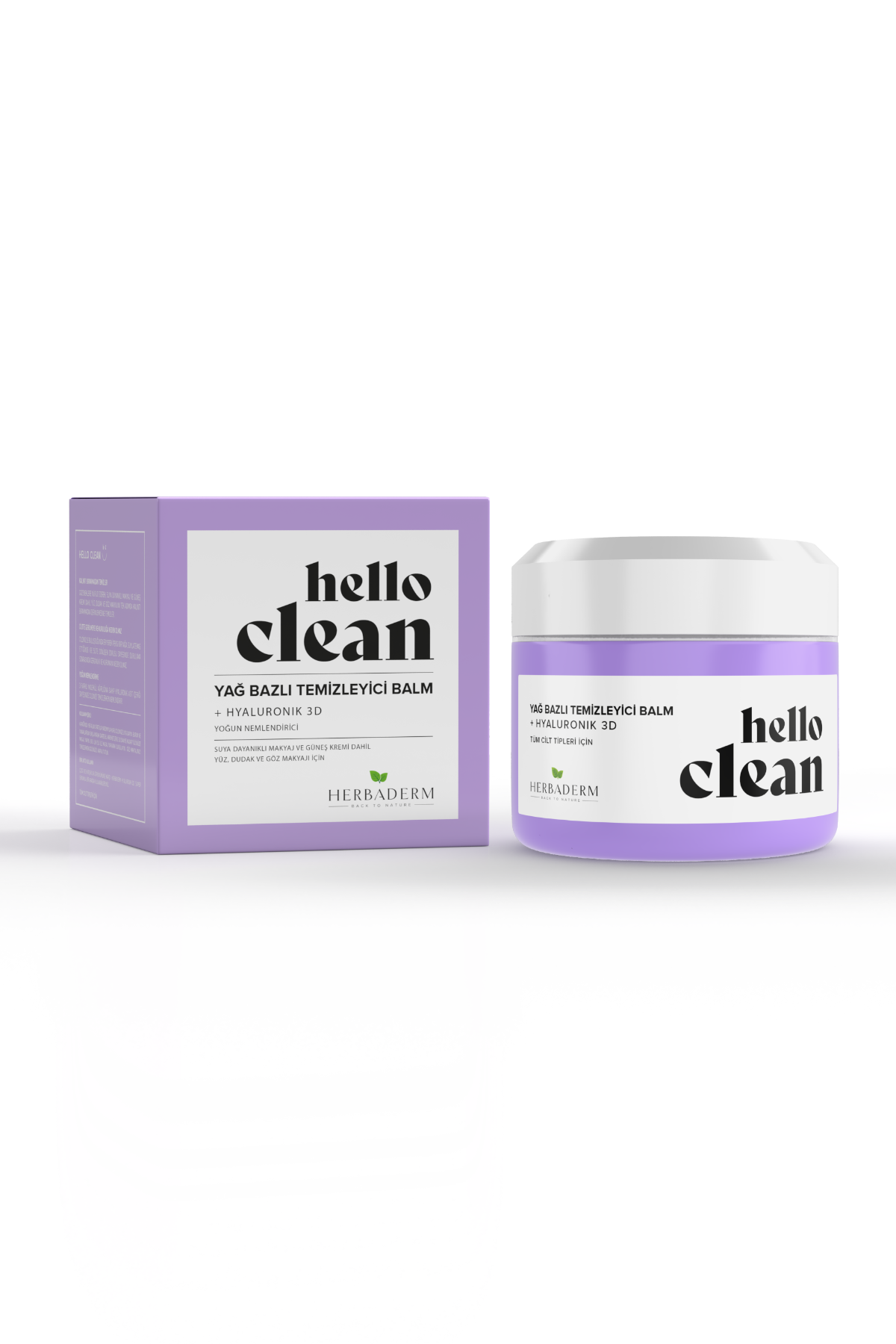 Herbaderm Hello Clean  Yoğun Nemlendirici Yağ Bazlı Temizleyici Balm + Hyaluronik 3D 100 Ml