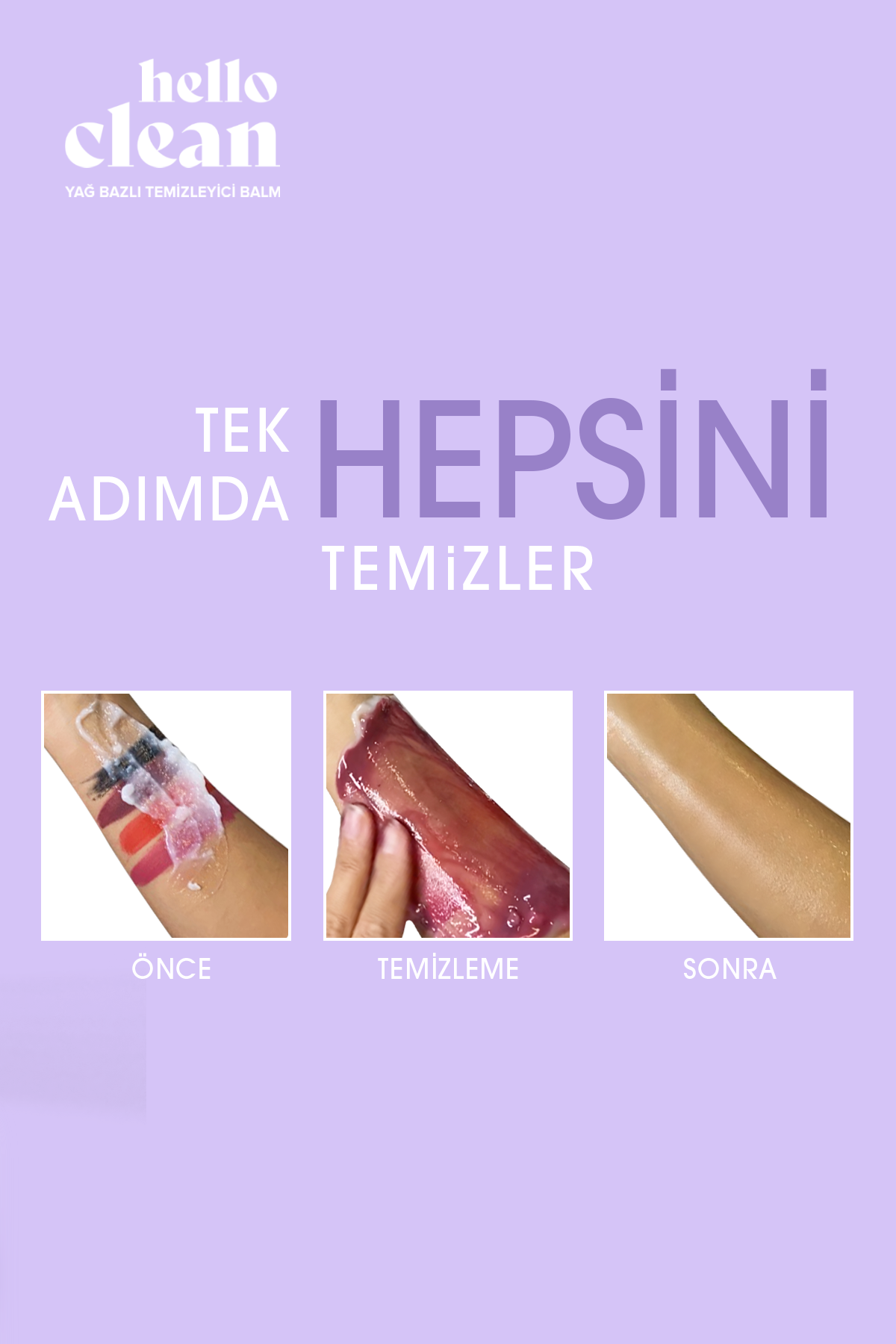 Herbaderm Hello Clean  Yoğun Nemlendirici Yağ Bazlı Temizleyici Balm + Hyaluronik 3D 100 Ml