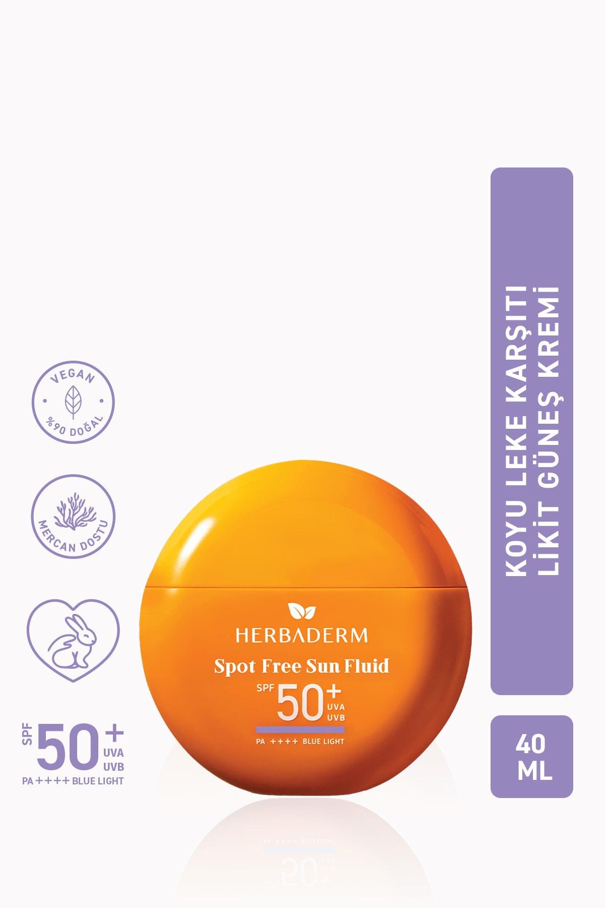 Herbaderm Likit Güneş Kremi, SPF 50+ Koyu Leke Karşıtı, Hibrit Formül 40 ml