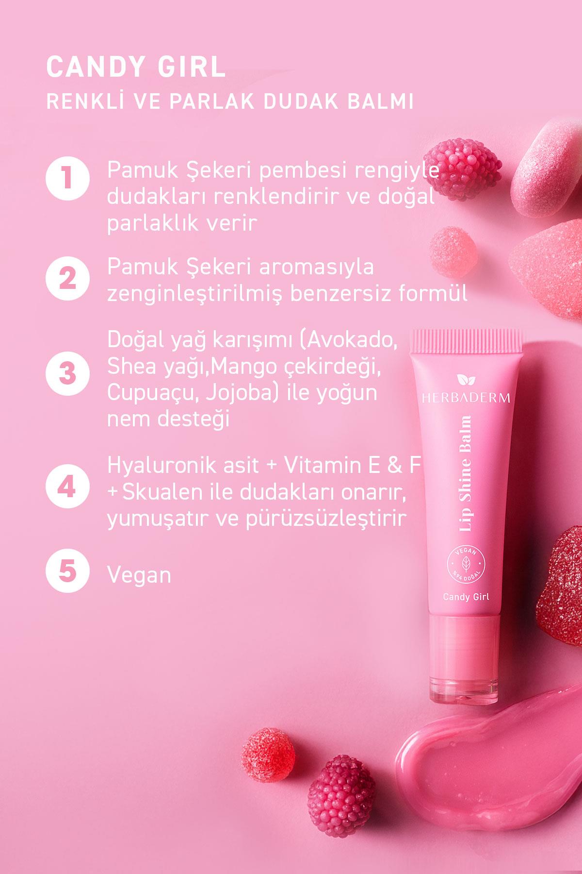 HERBADERM LIP SHINE BALM CANDY GIRL