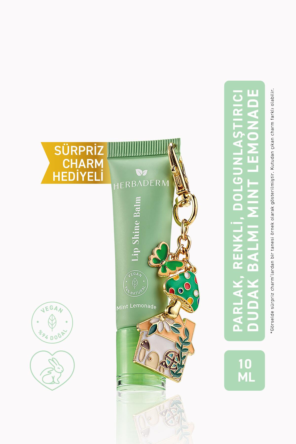 HERBADERM LIP SHINE BALM MINT LEMONADE