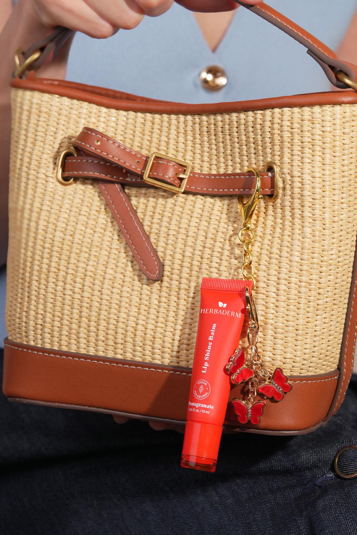 HERBADERM LIP SHINE BALM POMEGRANATE