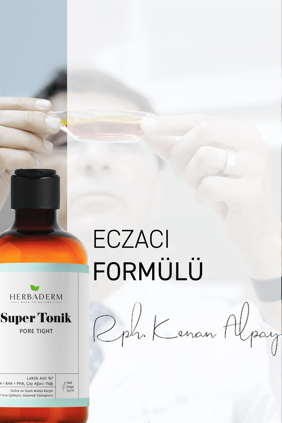 Herbaderm Pore Tight Sivilce, Siyah Nokta Karşıtı Super Tonik Laktik Asit %7