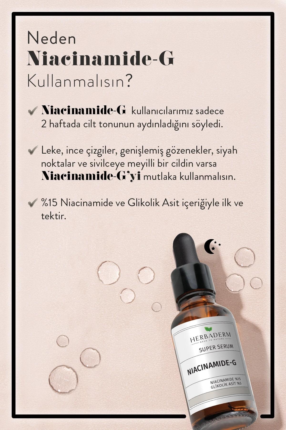 Herbaderm Süper Serum (Niacinamide %15 + Glikolik Asit %5) Leke, Kırışıklık ve Sivilce Karşıtı 30 Ml