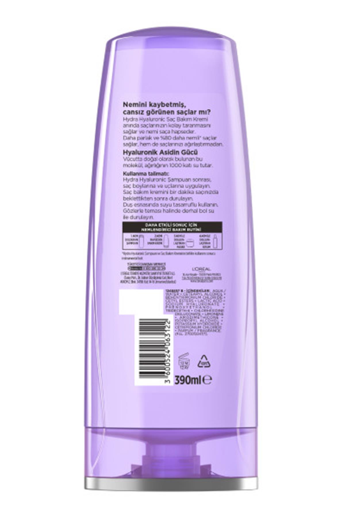 L'oréal Paris Elseve Hydra [hyaluronic] Nemi Hapseden Saç Bakım Kremi 390ML