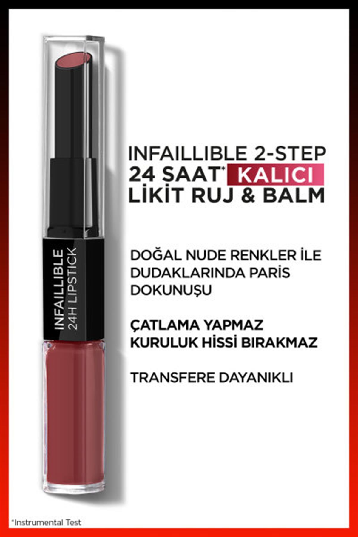 L'Oréal Paris Infaillible 2-Step 24 Saat Kalıcı Likit Ruj & Balm - 801 Toujours Toffee