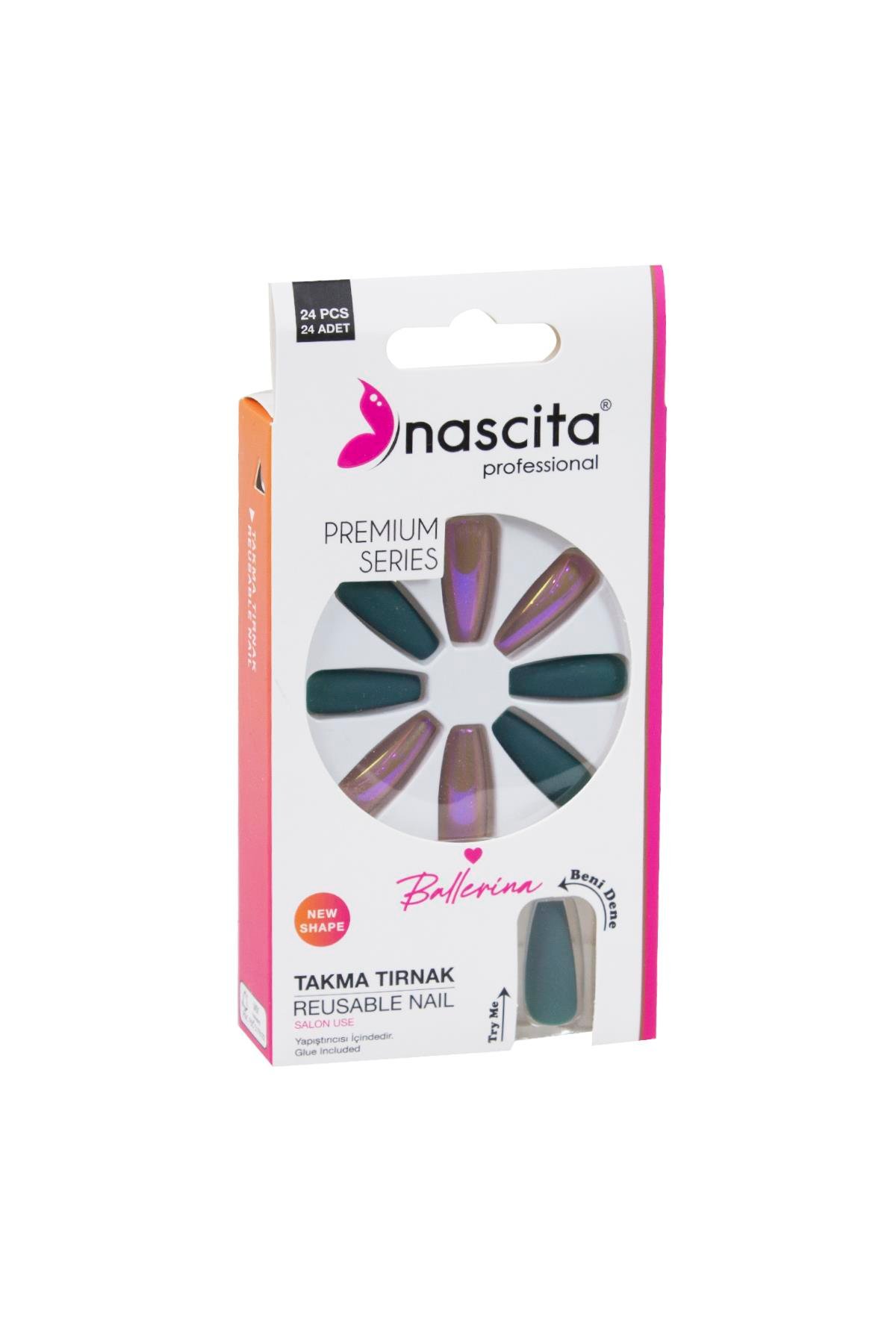 Nascita 24lü Renkli Takma Tırnak Ballerina - 156