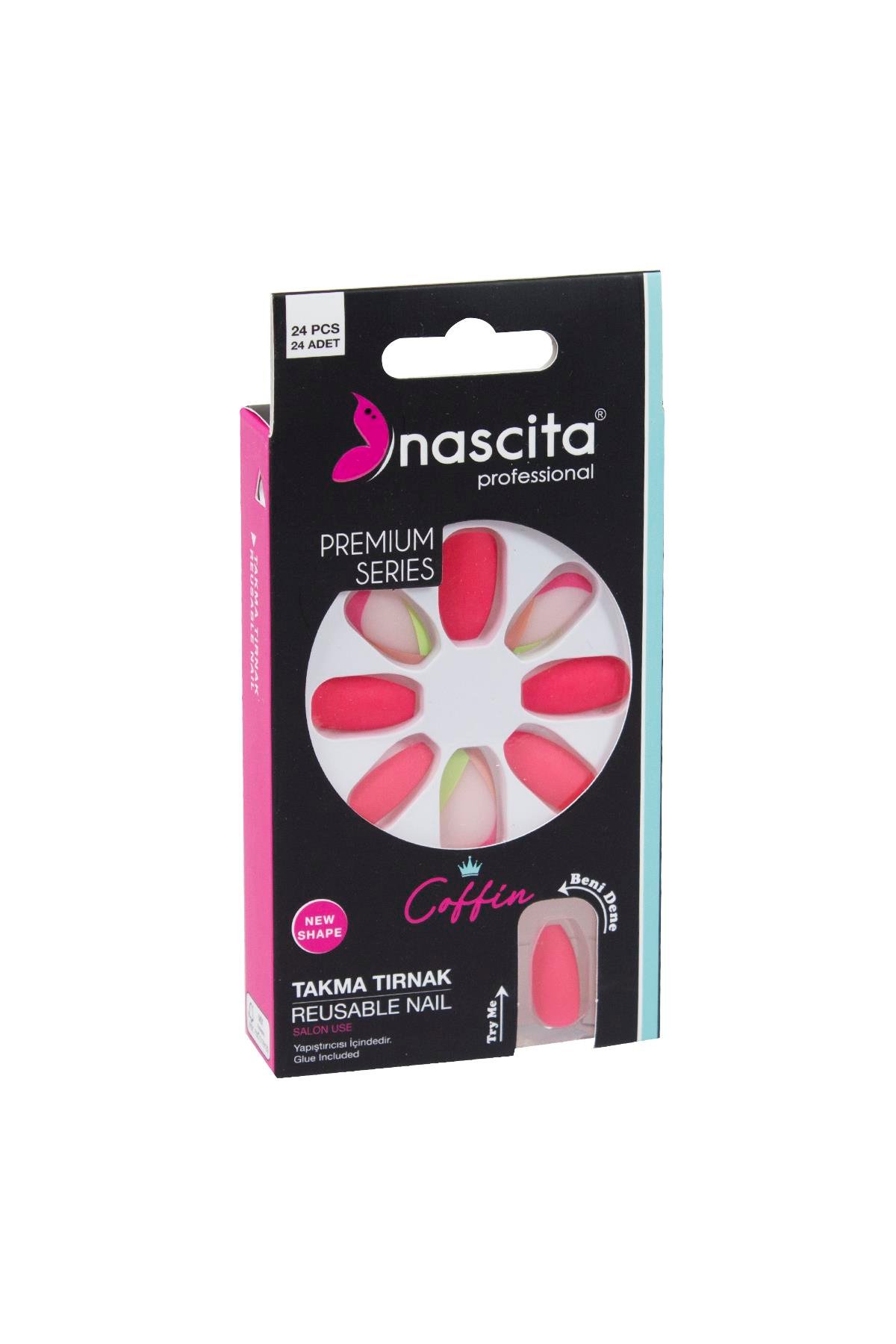 Nascita 24lü Renkli Takma Tırnak Coffin - 148