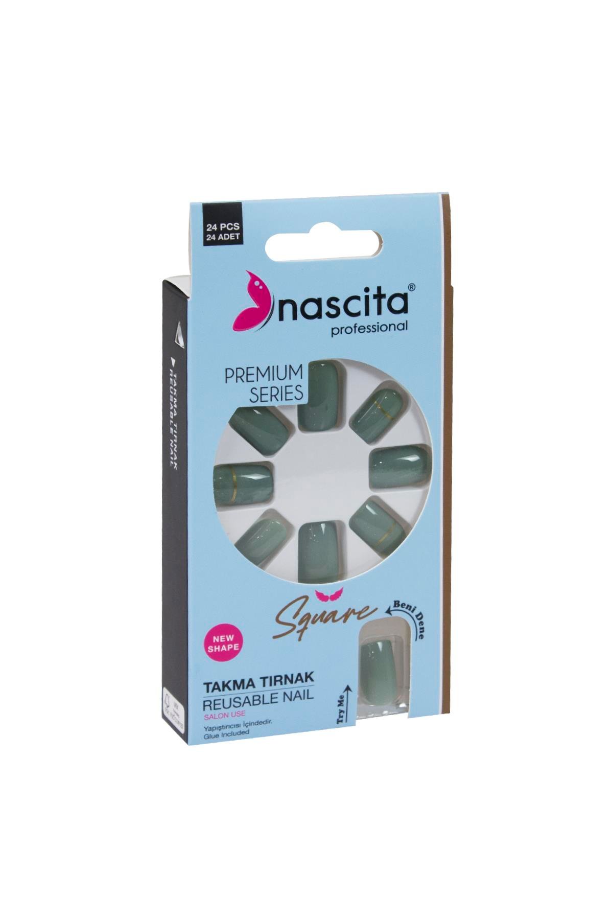 Nascita 24lü Renkli Takma Tırnak Square - 162