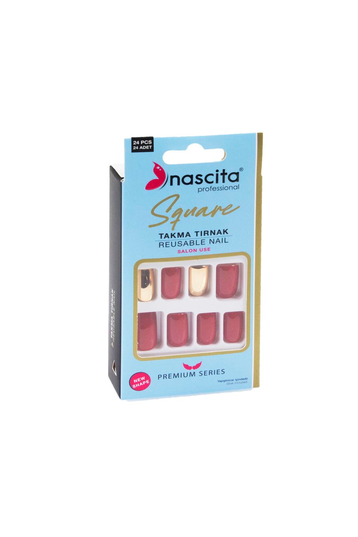 Nascita 24lü Renkli Takma Tırnak Square - 160