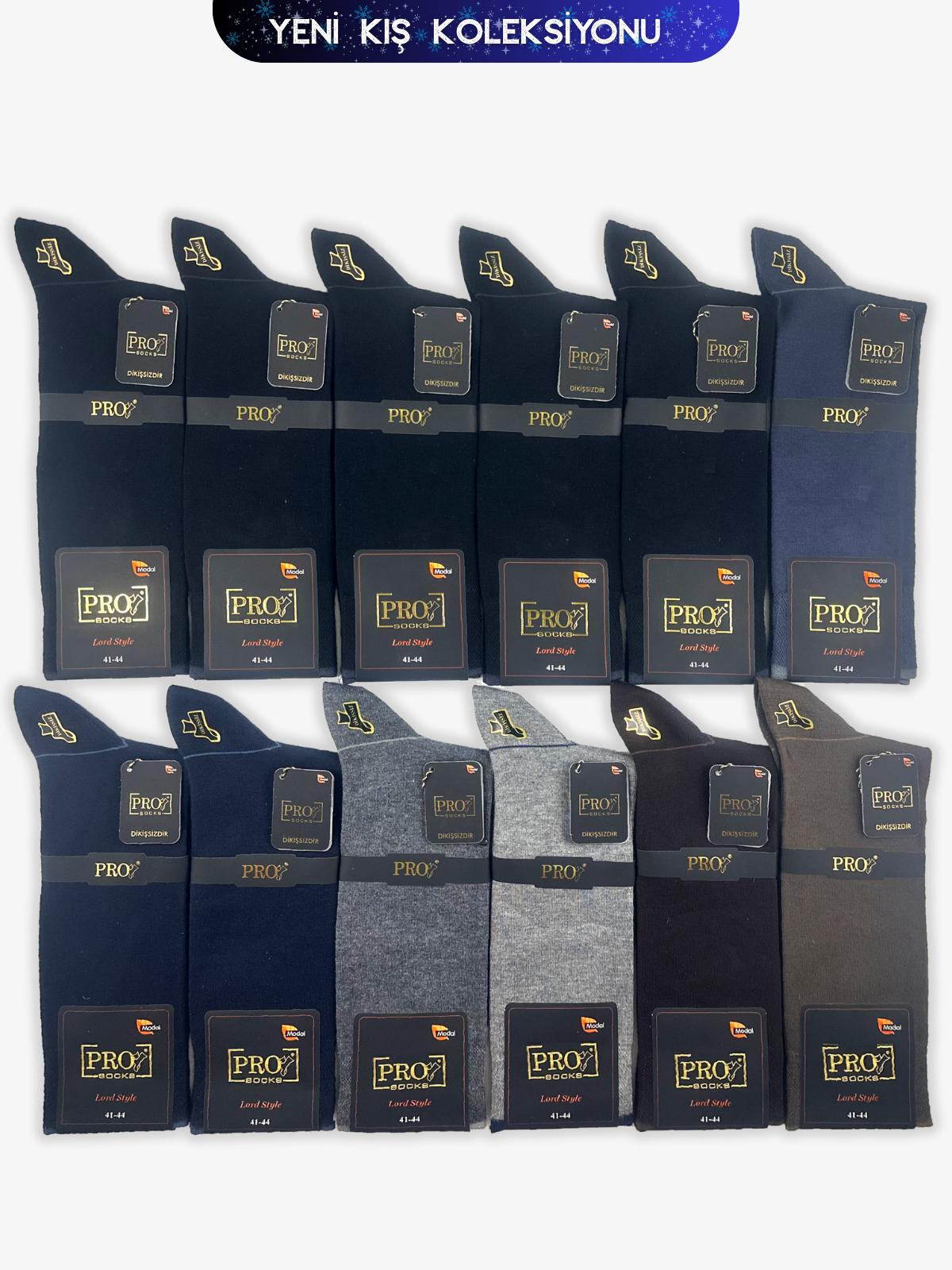 18649PRO FABRİKAAbanoz Modal Kışlık Soket Rahat Erkek 12'li Çorap