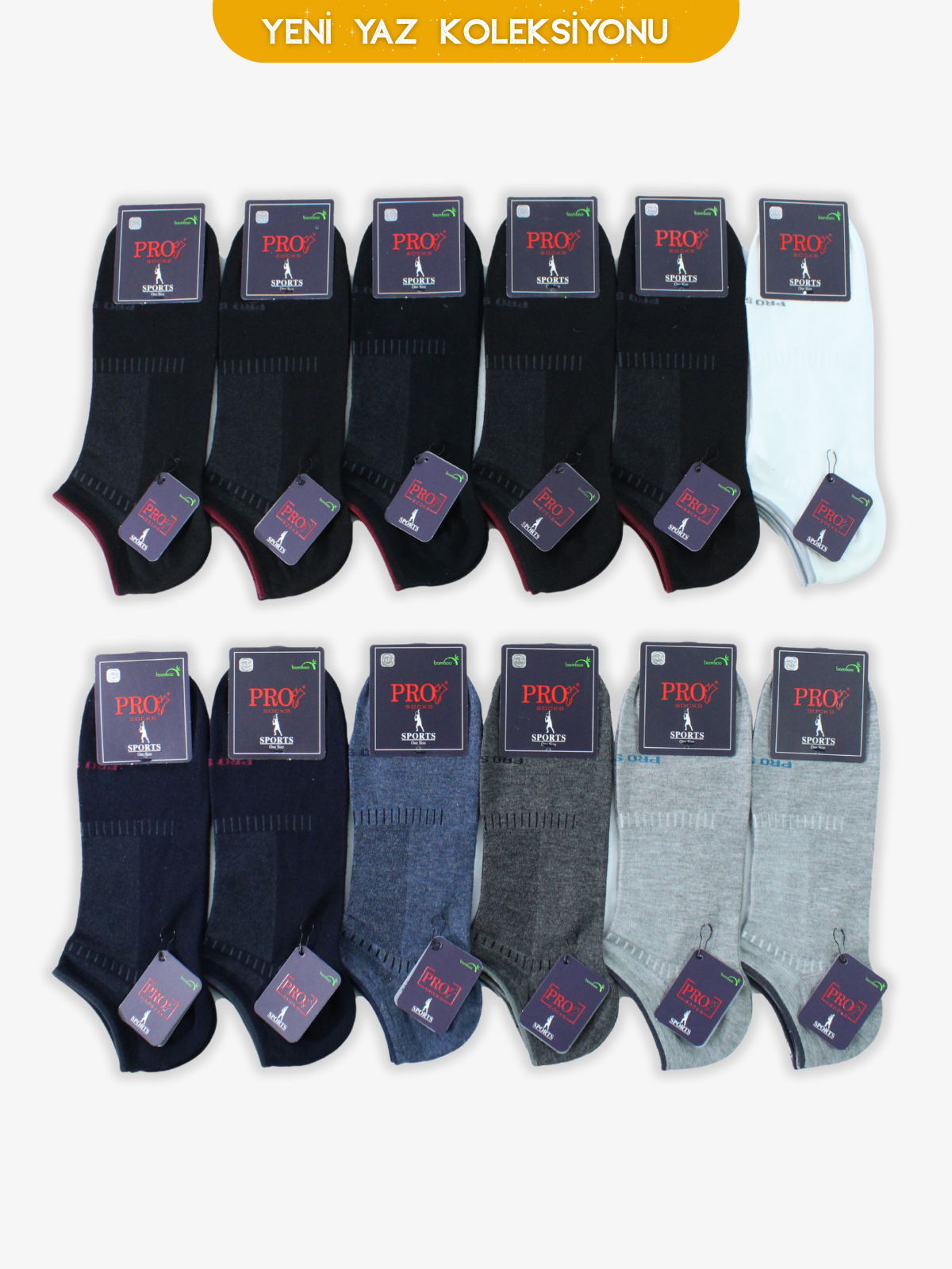 10817PRO FABRİKAAıkıdo Bamboo Patik Yazlık Pamuklu Rahat Erkek Çorabı 12'li