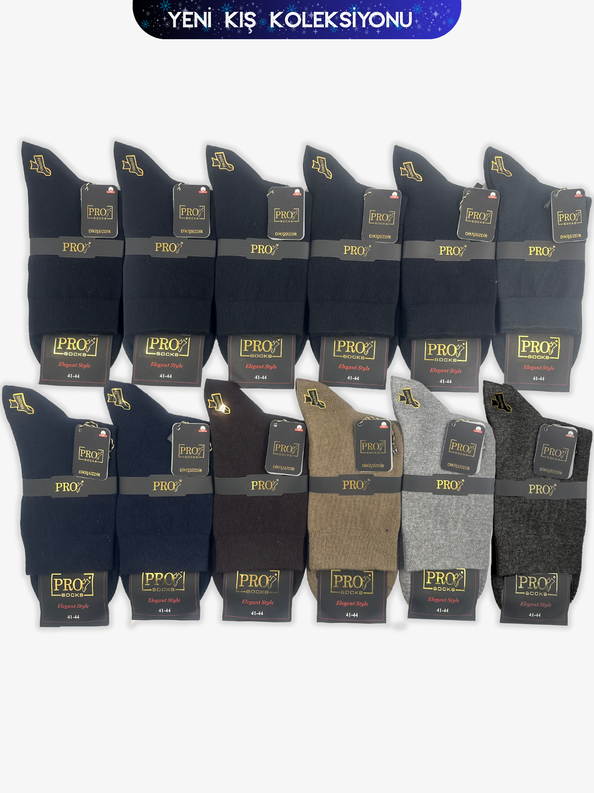 16451PRO FABRİKAAksa Compact Pamuk Kışlık Kısakonç Rahat  Erkek 12'li Çorap