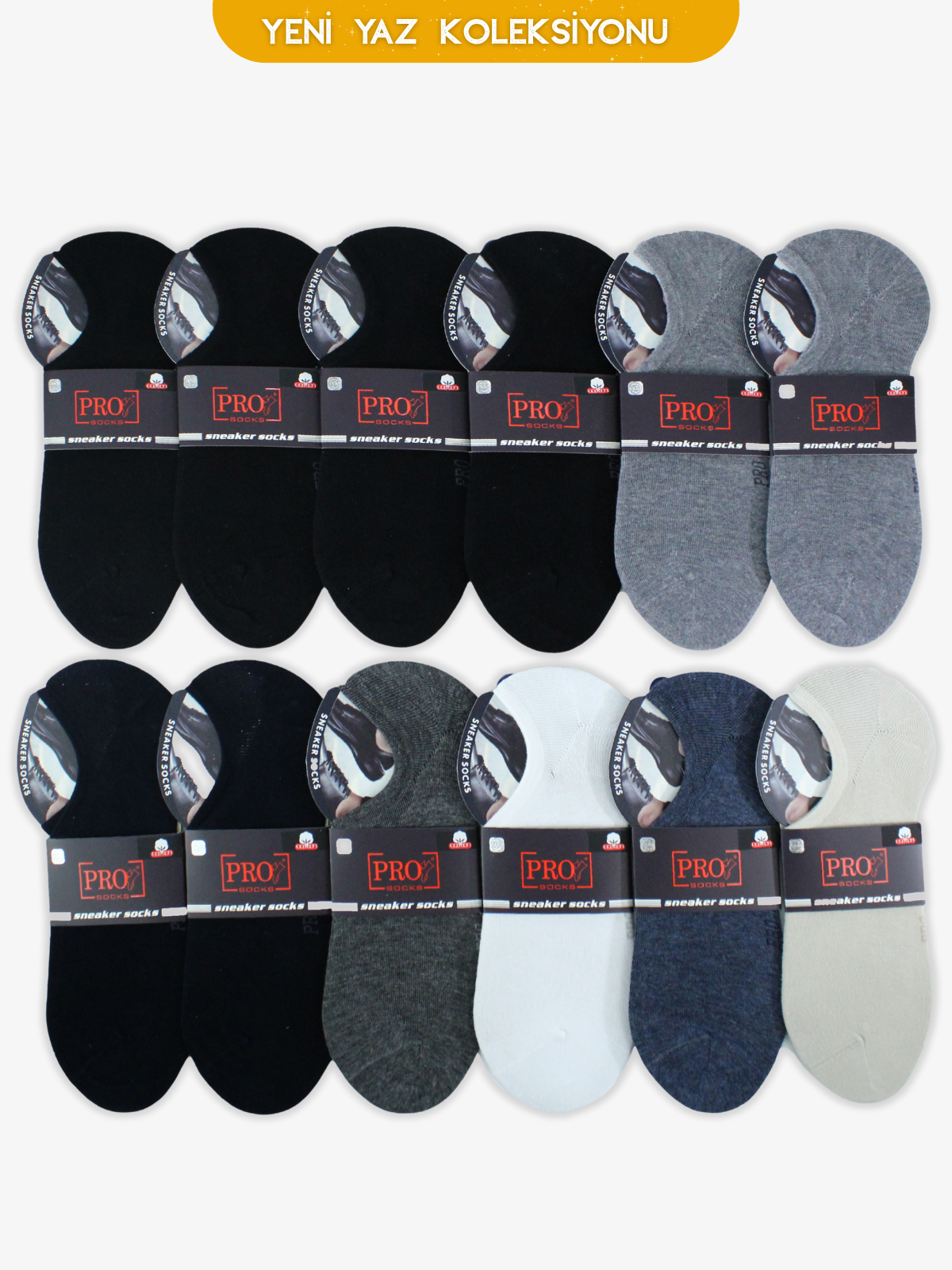 10301PRO FABRİKAAkumarin Penye Sneakers Yazlık Pamuklu Rahat Erkek Çorabı 12'li