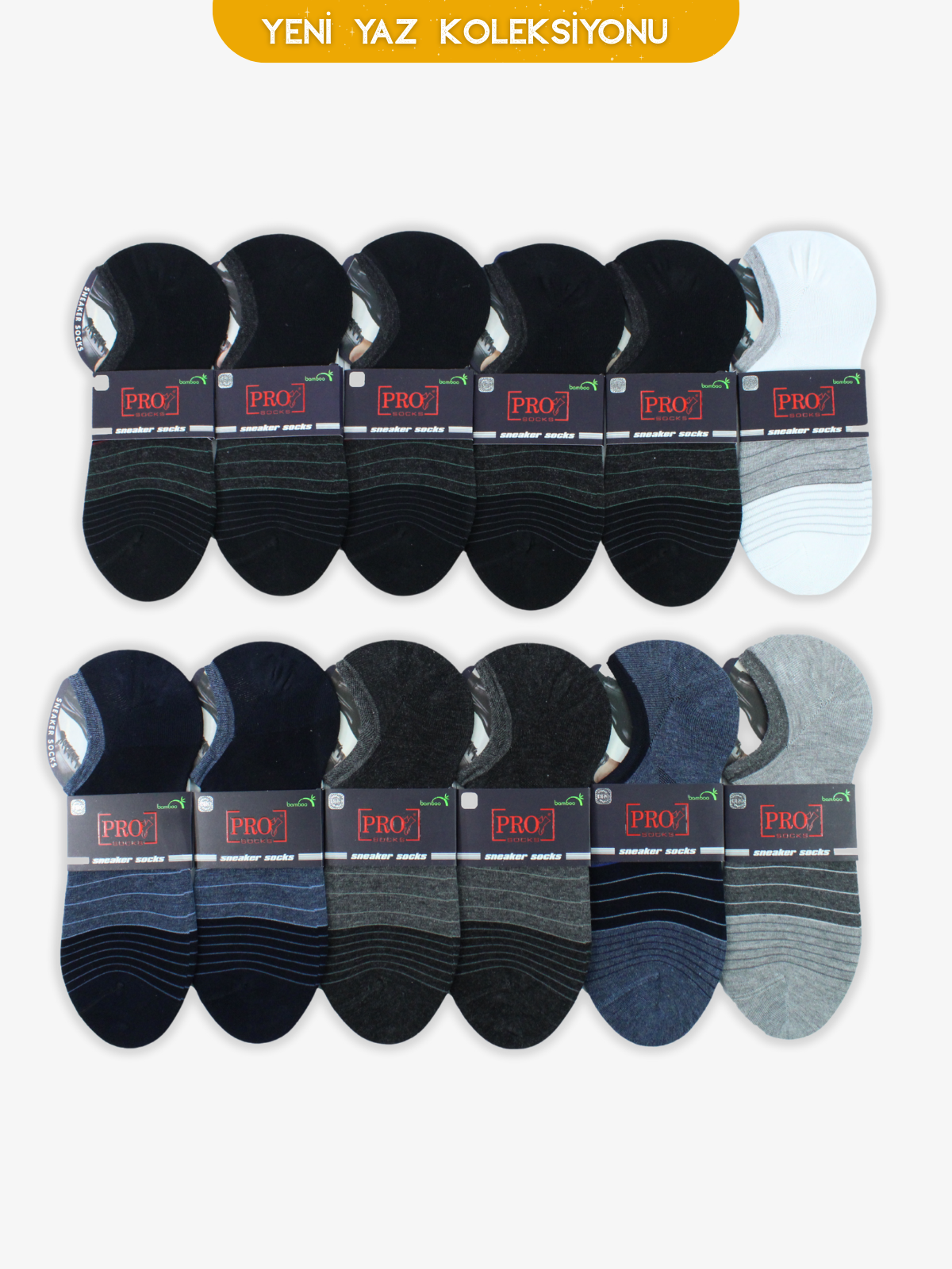 10792PRO FABRİKAAlboran Bamboo Sneakers Yazlık Pamuklu Rahat Erkek Çorabı 12'li