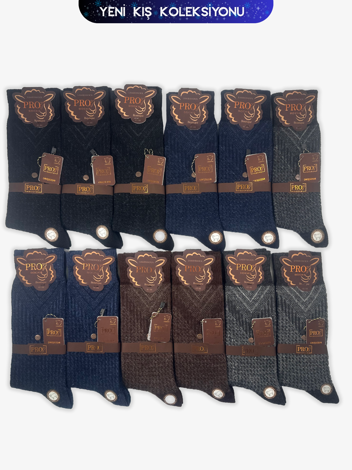 13633PRO FABRİKAAlpler Lamswool Kışlık Soket Rahat Erkek 12'li Çorap