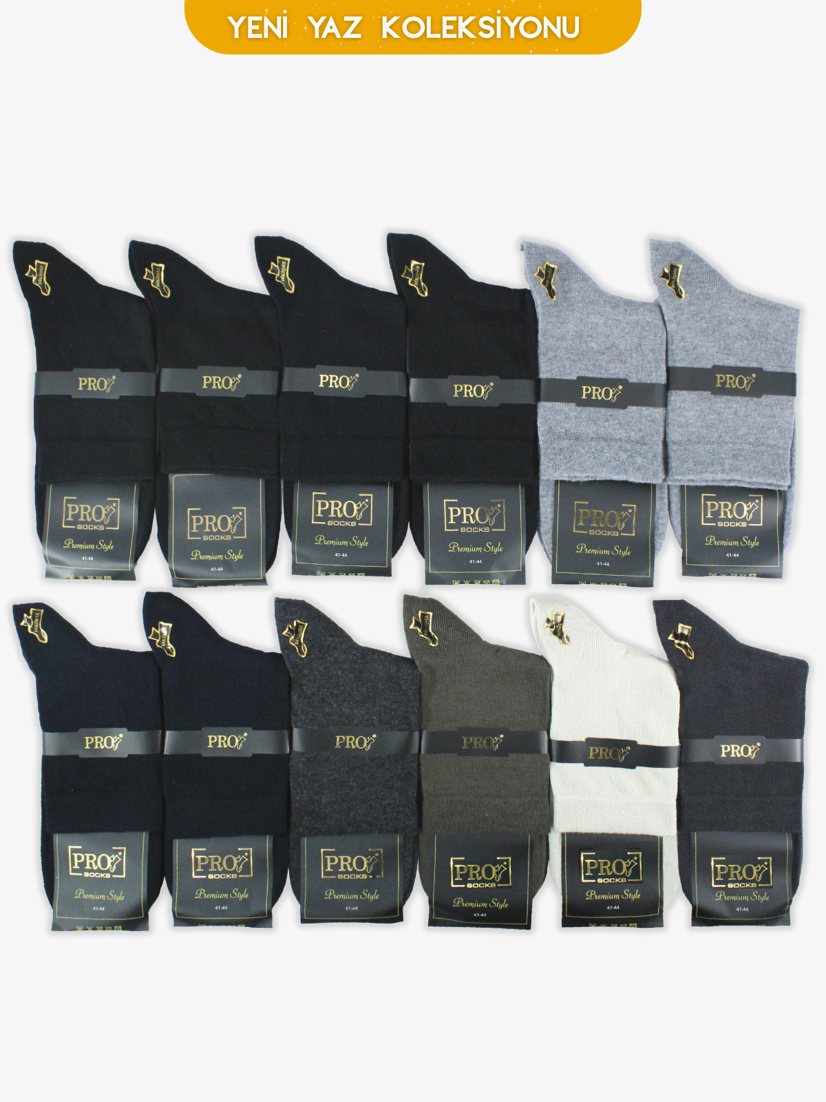 15351PRO ÇORAP FABRİKAArdeşen Penye Kısakonç Yazlık Pamuklu Rahat Erkek Çorabı 12'li