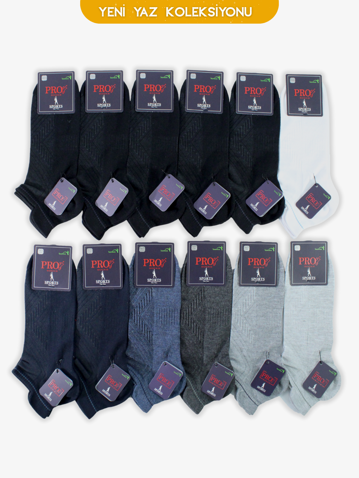 10843PRO FABRİKAArena Bamboo Patik Yazlık Pamuklu Rahat Erkek Çorabı 12'li