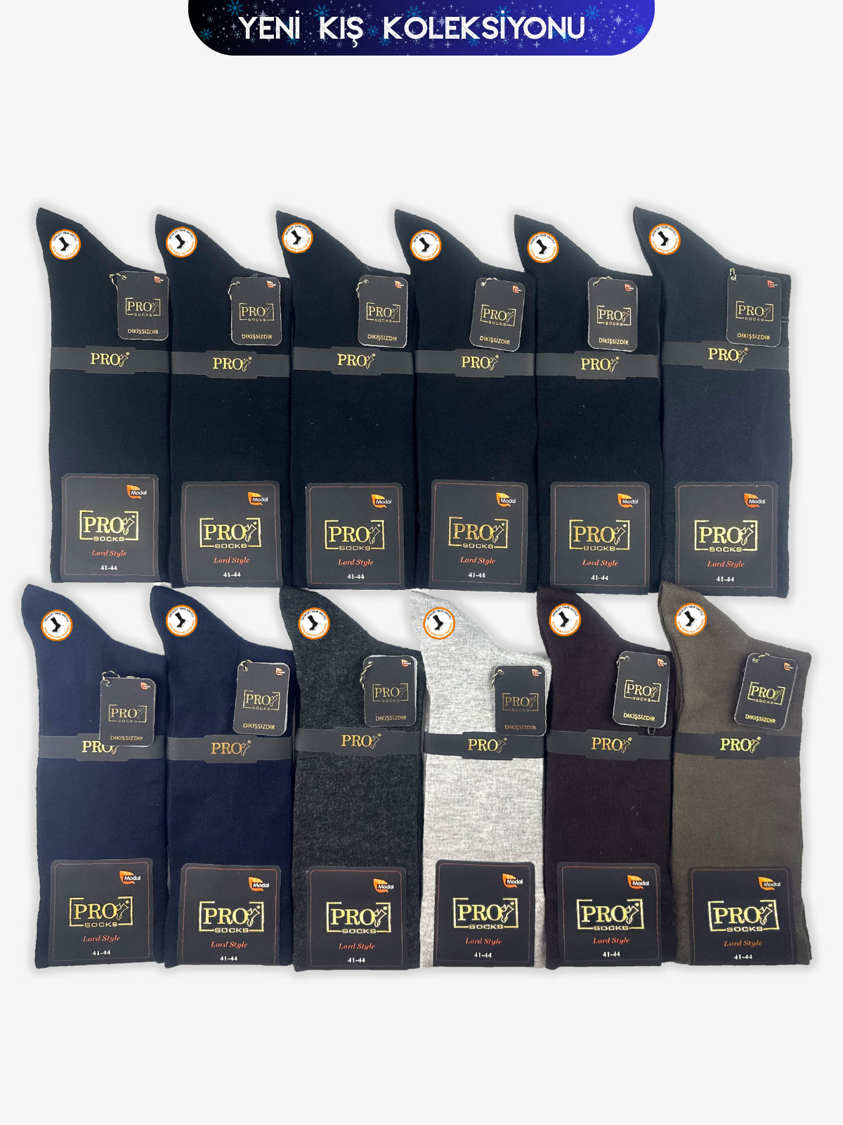 18601PRO FABRİKAArizona Modal Kışlık Soket Rahat Erkek 12'li Çorap