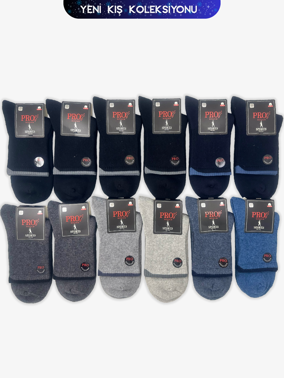 14019PRO FABRİKAAspen Havlu Kışlık Patik Rahat Erkek 12'li Çorap