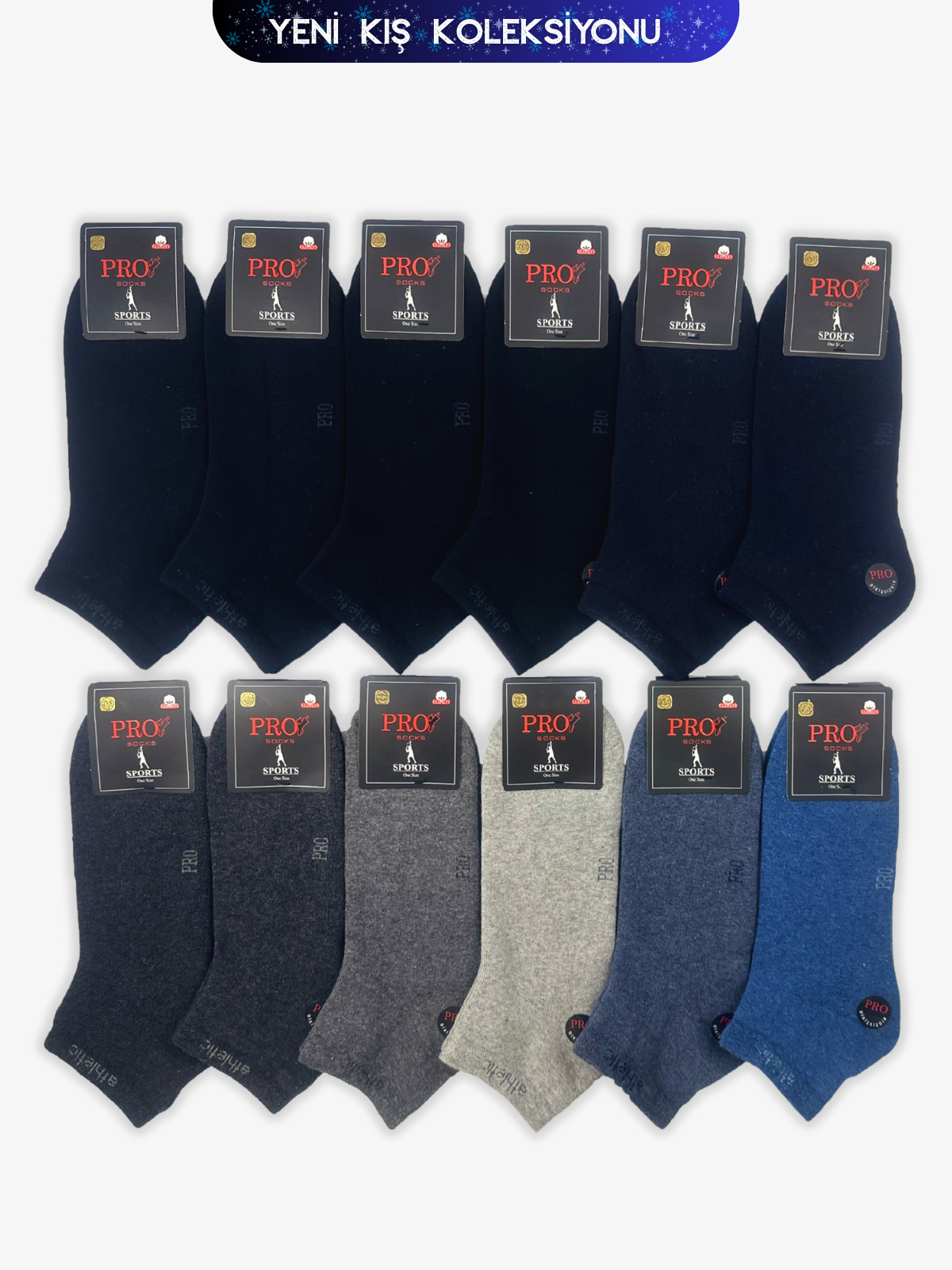 14003PRO FABRİKAAthletıc Havlu Kışlık Patik Rahat Erkek 12'li Çorap