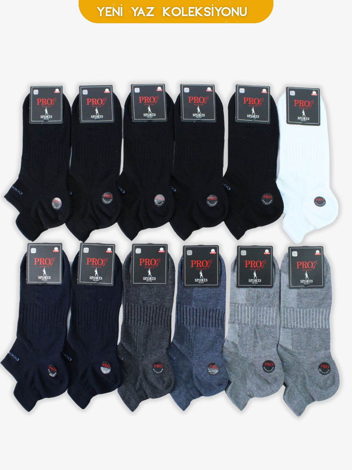 10564PRO FABRİKABadi Penye Patik Yazlık Pamuklu Rahat Erkek Çorabı 12'li