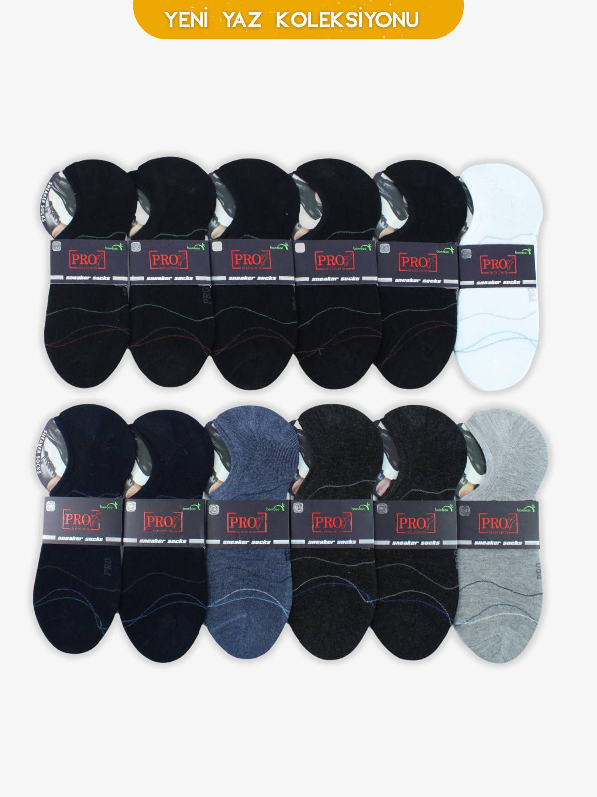 10791PRO FABRİKABanda Bamboo Sneakers Yazlık Pamuklu Rahat Erkek Çorabı 12'li