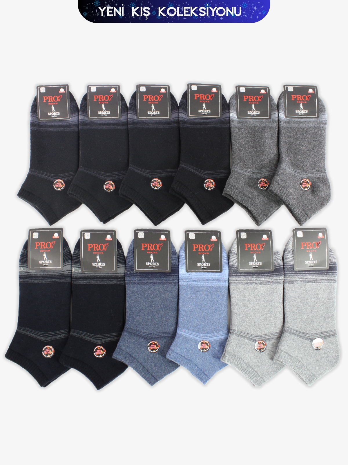 14028PRO FABRİKABansko Havlu Kışlık Patik Rahat Erkek 12'li Çorap