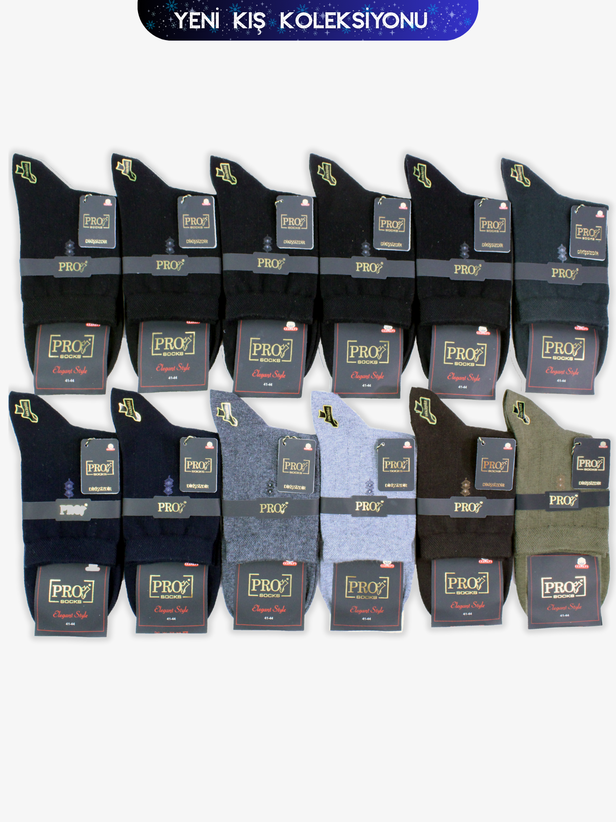 16456PRO FABRİKABecin Compact Pamuk Kışlık Kısakonç Rahat  Erkek 12'li Çorap