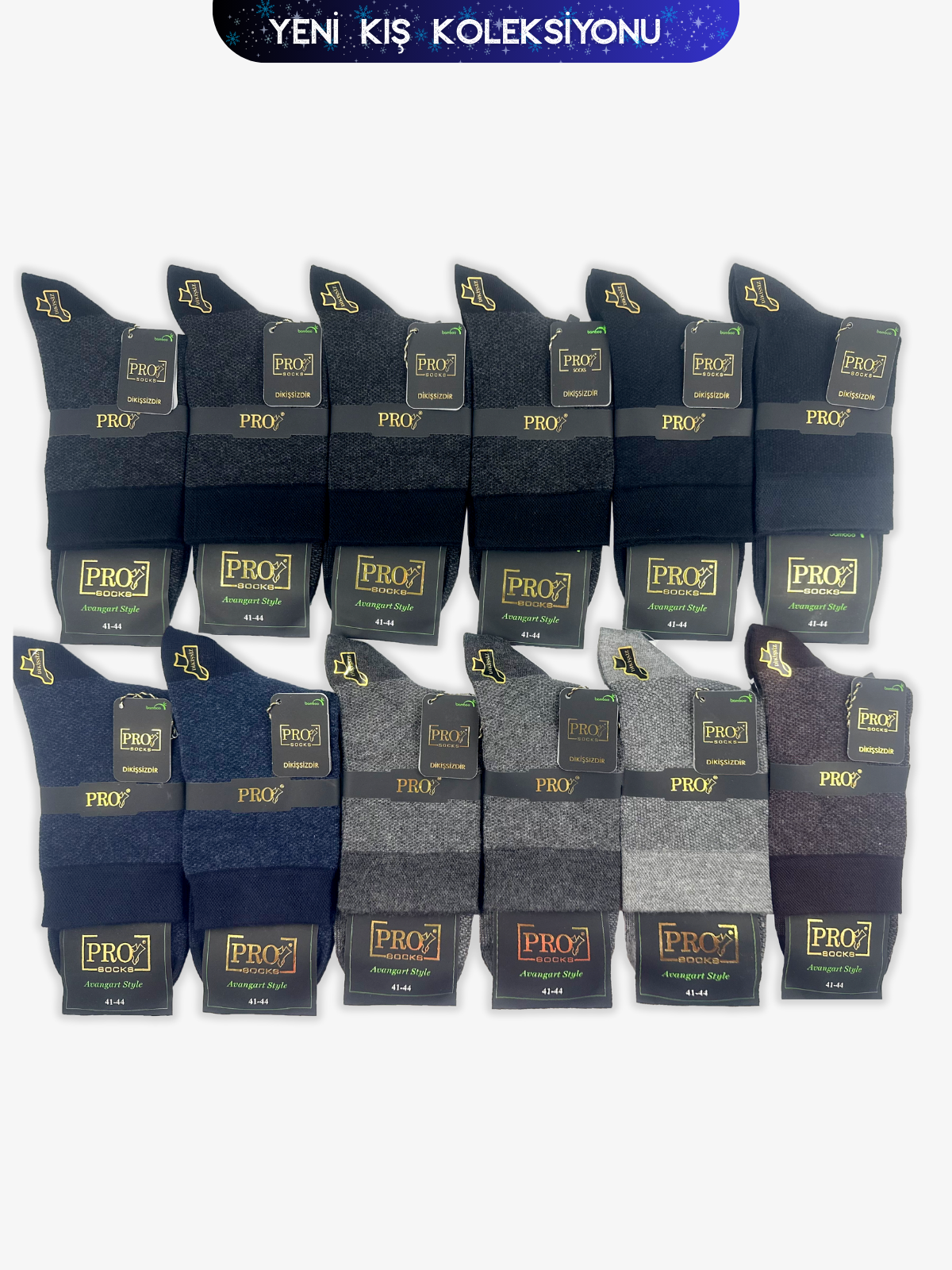 17453PRO FABRİKABengal Bamboo Kışlık Kısakonç Rahat Erkek 12'li Çorap