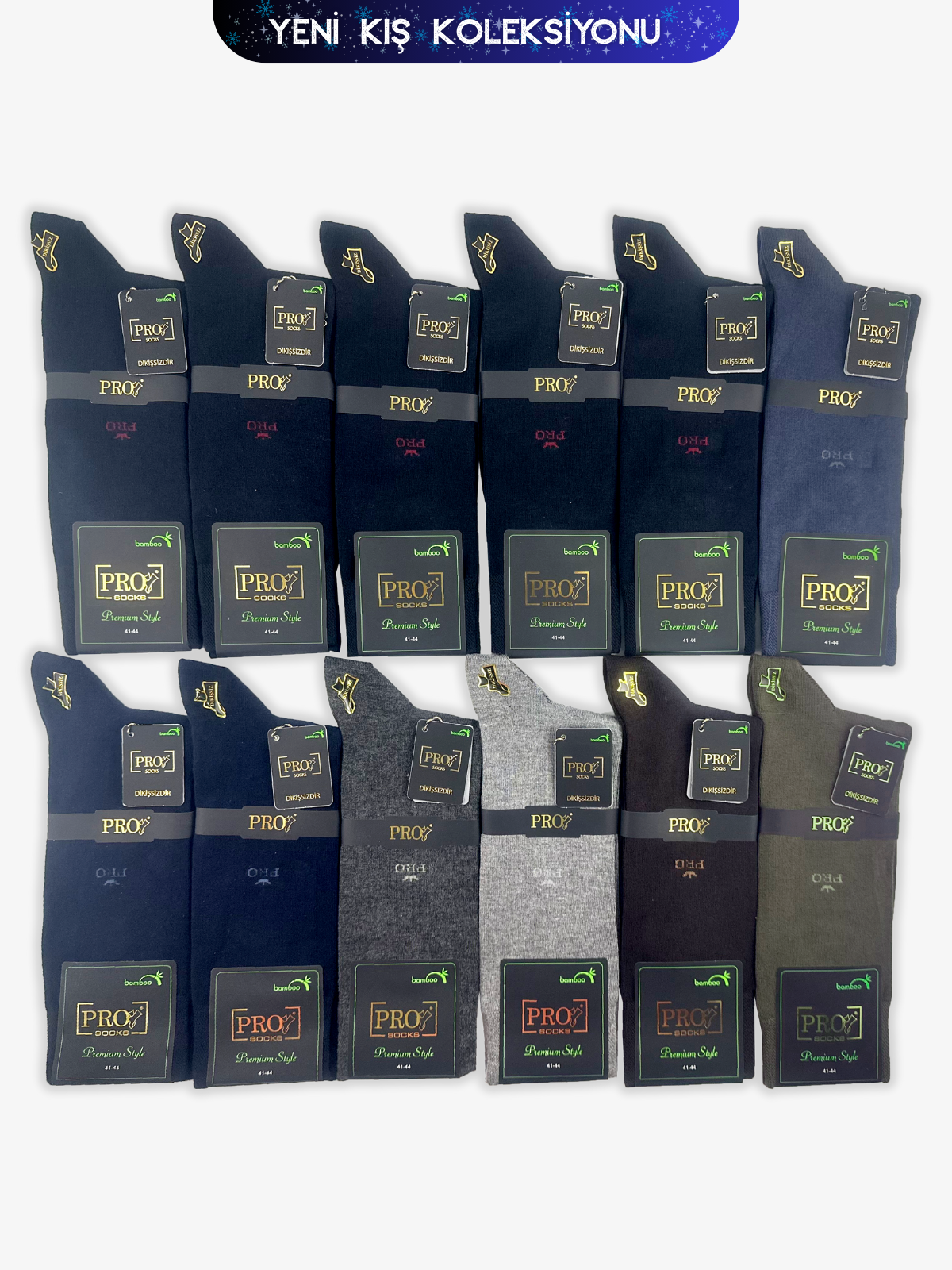 17619PRO FABRİKABiga Bamboo Kışlık Soket Rahat Erkek 12'li Çorap