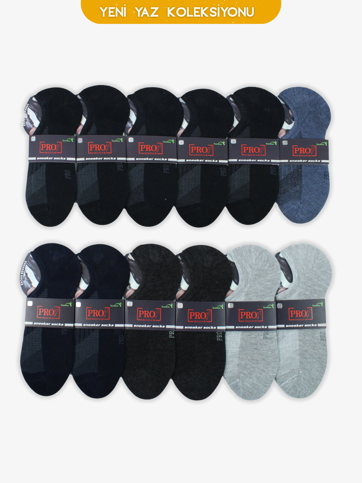 10793PRO FABRİKABiskay Bamboo Sneakers Yazlık Pamuklu Rahat Erkek Çorabı 12'li