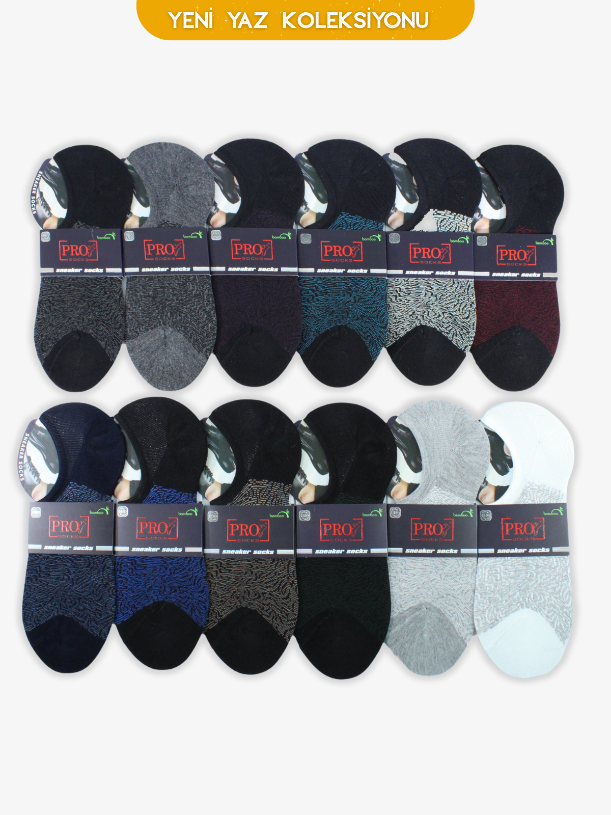 10789PRO FABRİKABohol Bamboo Sneakers Yazlık Pamuklu Rahat Erkek Çorabı 12'li