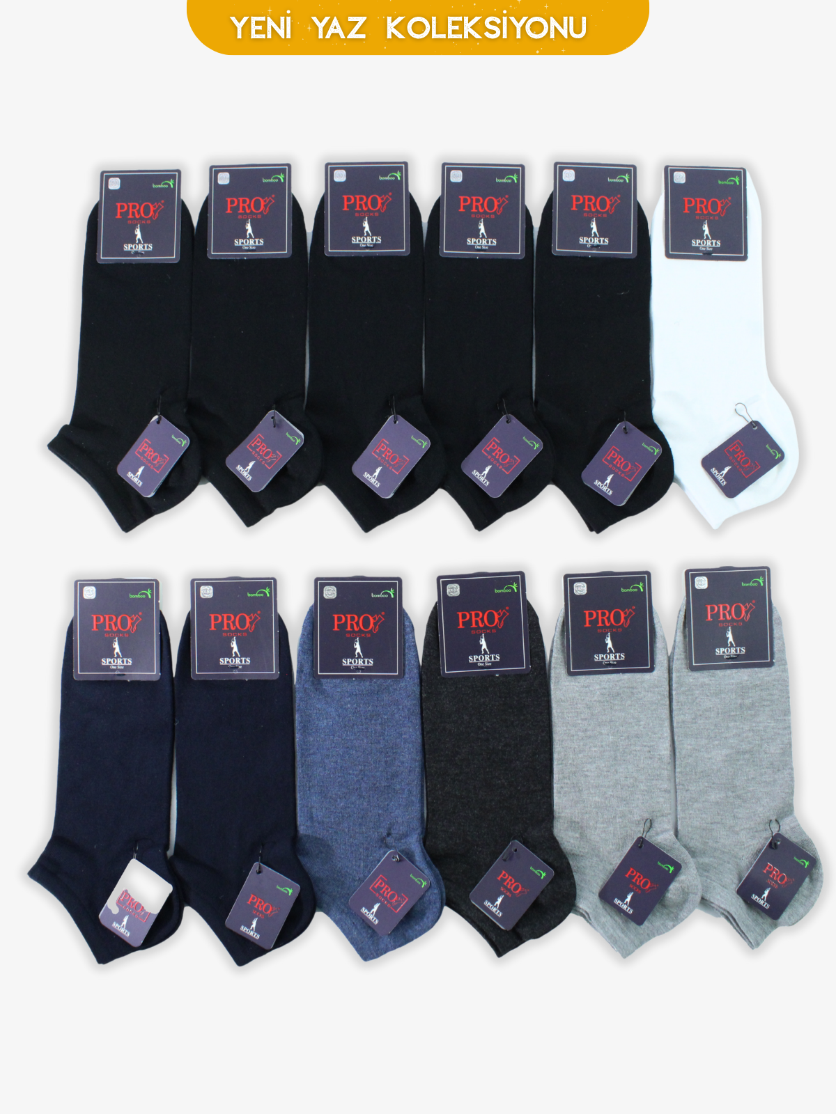 10801PRO FABRİKABowling Bamboo Patik Yazlık Pamuklu Rahat Erkek Çorabı 12'li