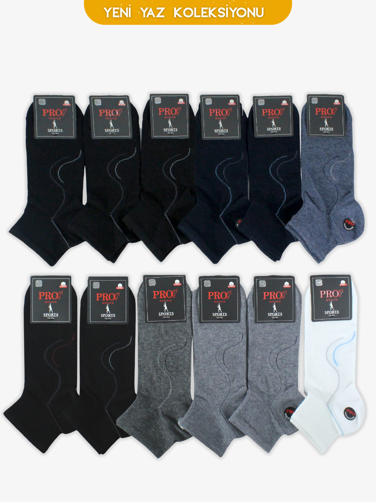 10567PRO FABRİKABumerang Penye Patik Yazlık Pamuklu Rahat Erkek Çorabı 12'li