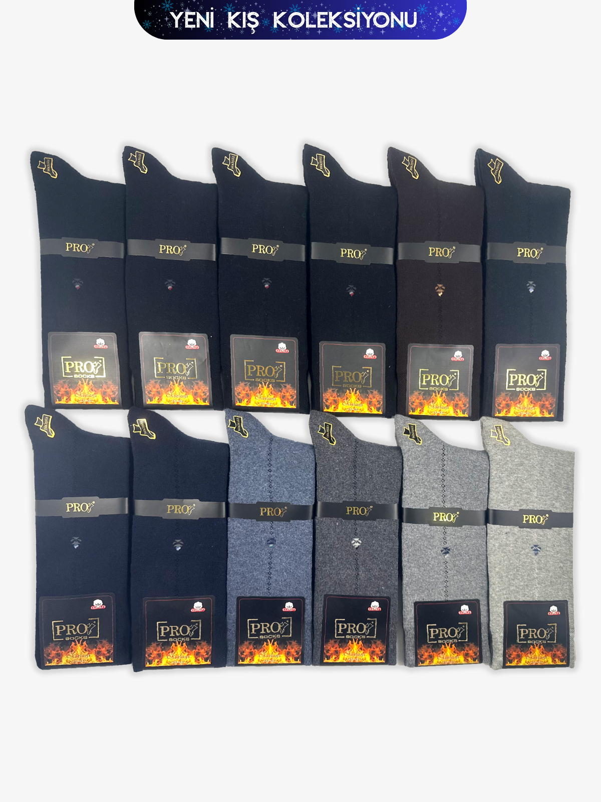 14637PRO FABRİKAÇanakkale Havlu Kışlık Soket Rahat Erkek 12'li Çorap