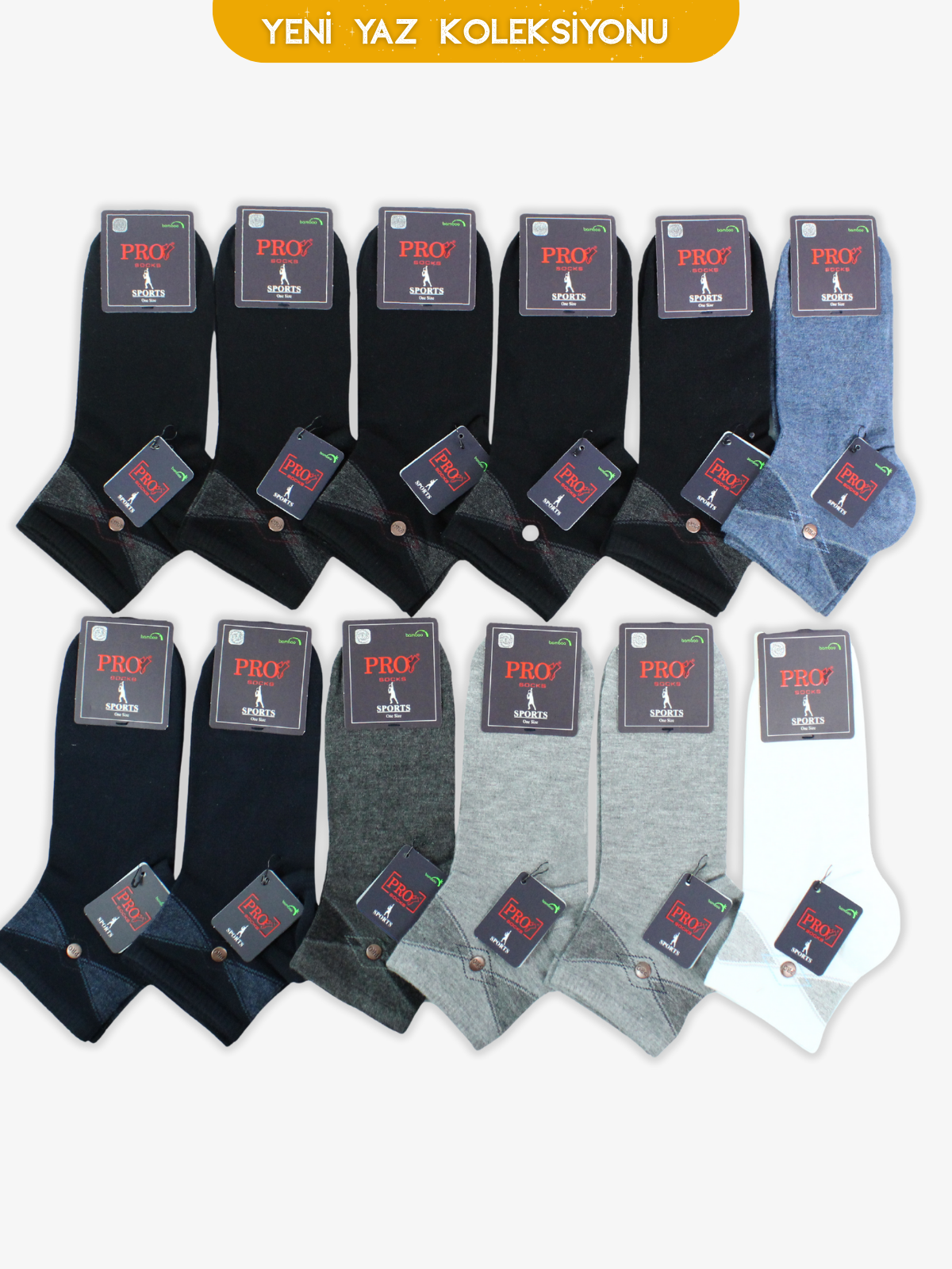 10847PRO FABRİKACapoeıra Bamboo Patik Yazlık Pamuklu Rahat Erkek Çorabı 12'li