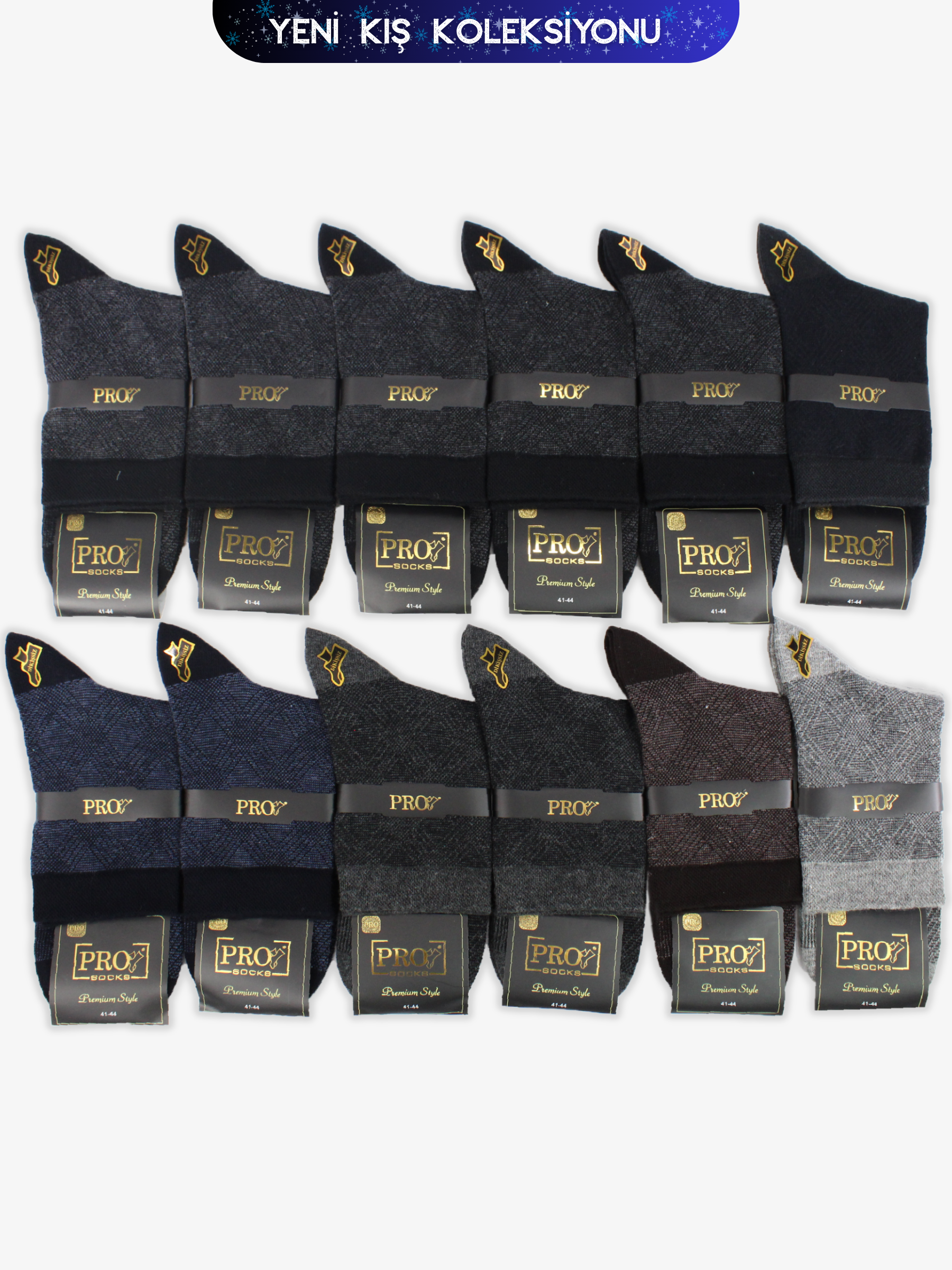 15456PRO FABRİKAÇayeli Penye Pamuk Kışlık Kısakonç Rahat  Erkek 12'li Çorap