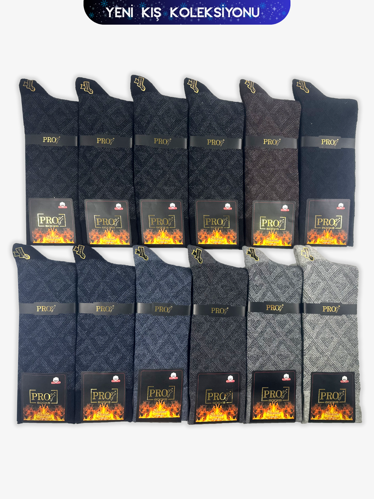 14639PRO FABRİKACebelitarık Havlu Kışlık Soket Rahat Erkek 12'li Çorap
