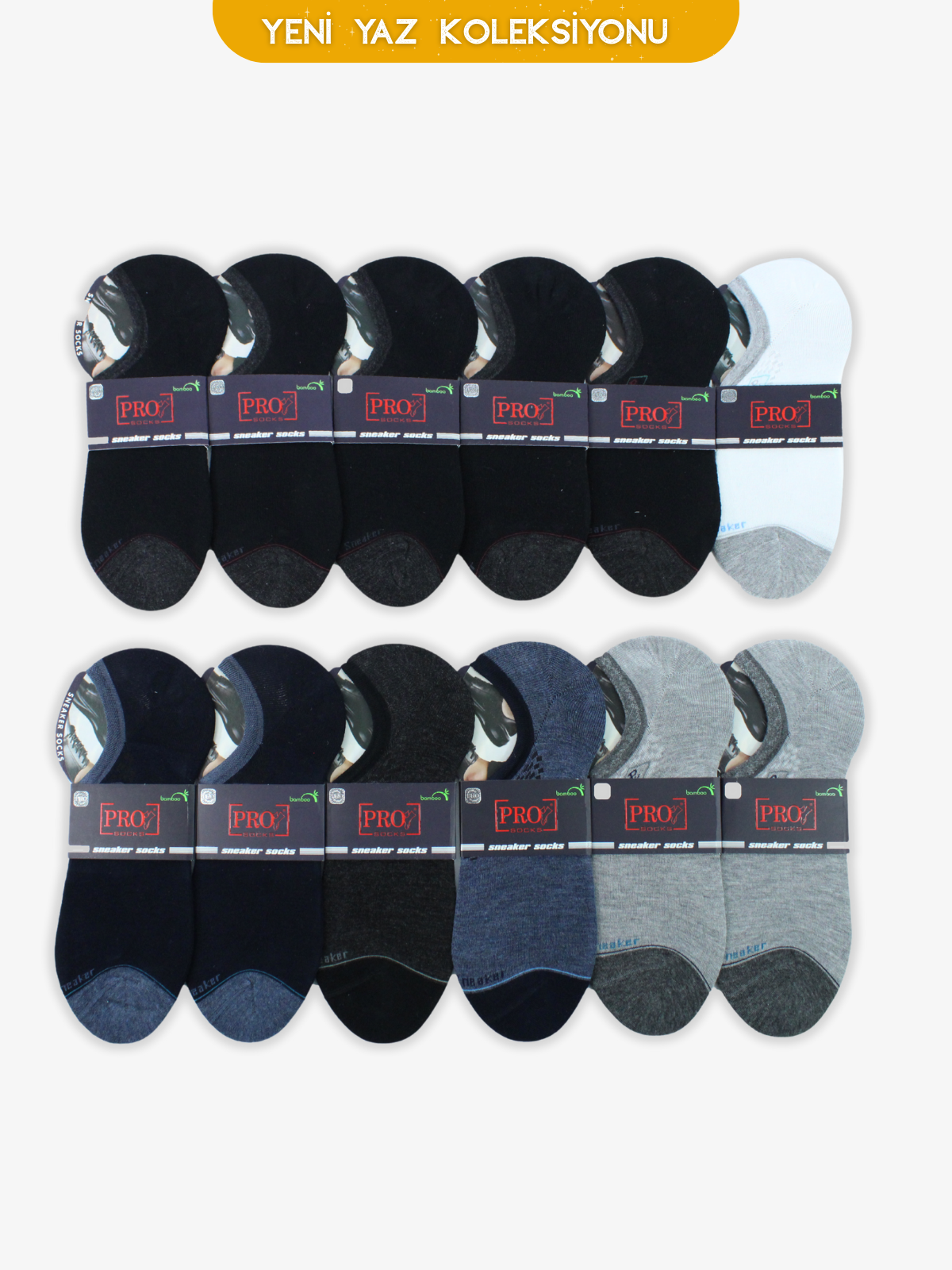 10795PRO FABRİKACelebes Bamboo Sneakers Yazlık Pamuklu Rahat Erkek Çorabı 12'li