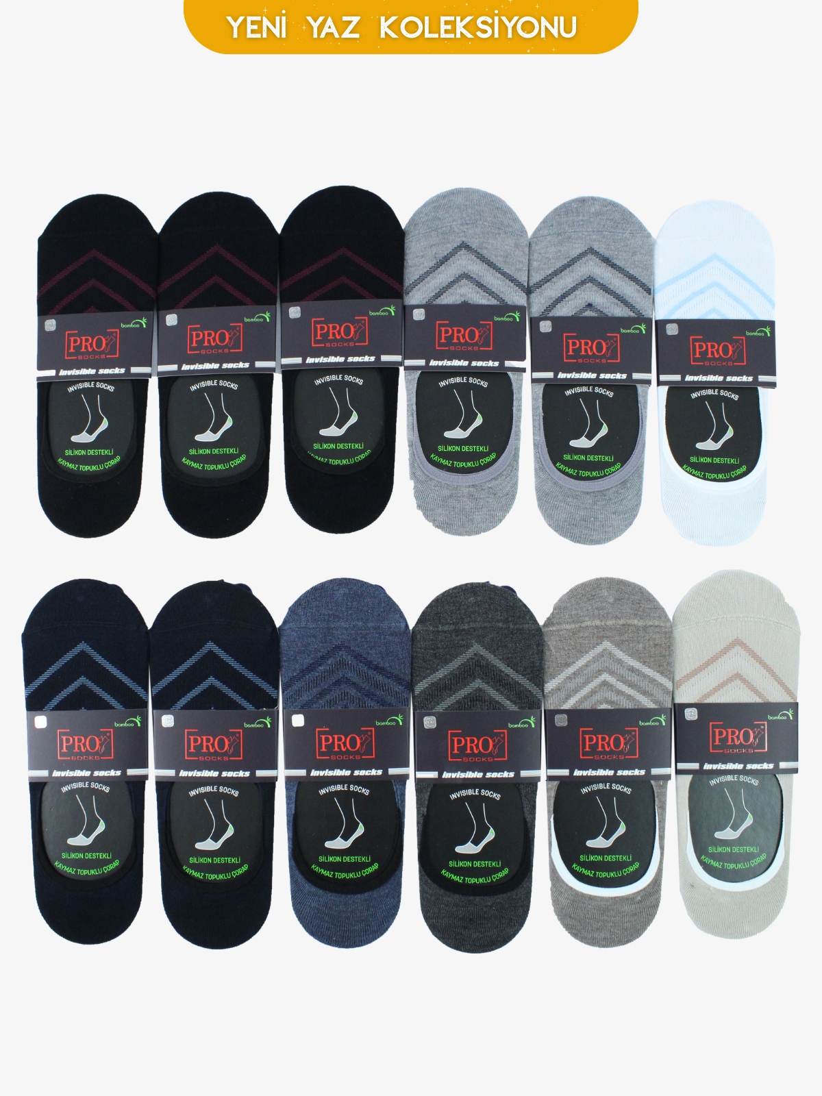 10738PRO FABRİKACloud Bamboo Babet Yazlık Pamuklu Rahat Erkek Çorabı 12'li