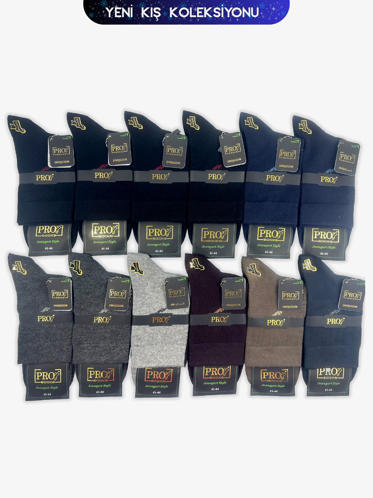17452PRO FABRİKADerbent Bamboo Kışlık Kısakonç Rahat Erkek 12'li Çorap