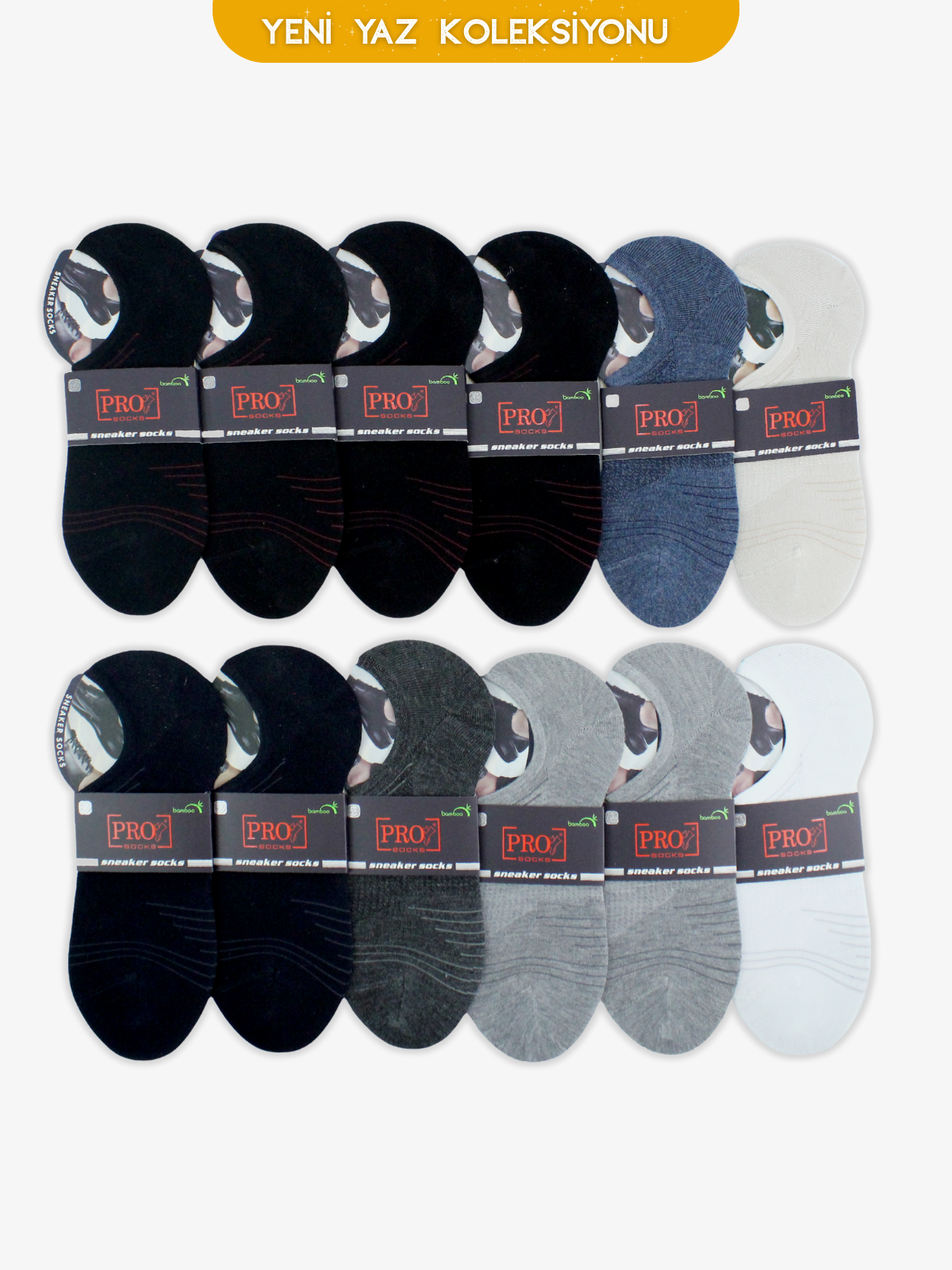 10798PRO FABRİKAEkınoks Bamboo Sneakers Yazlık Pamuklu Rahat Erkek Çorabı 12'li
