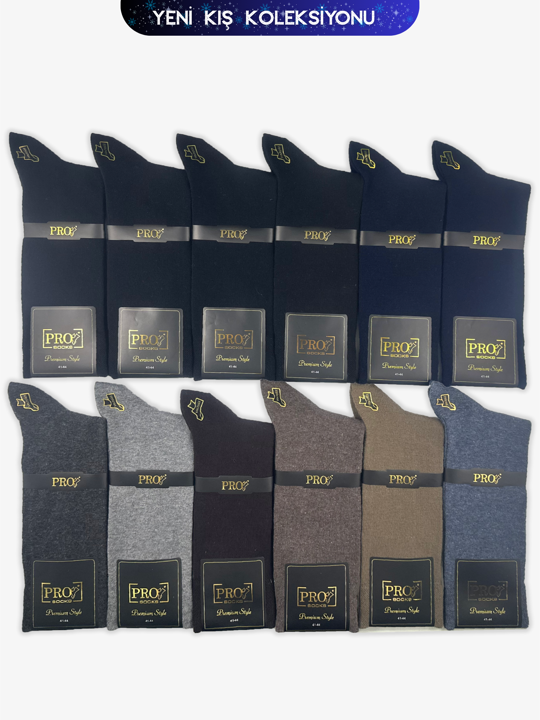 15601PRO FABRİKAElbistan Penye Pamuk Kışlık Soket Rahat  Erkek 12'li Çorap