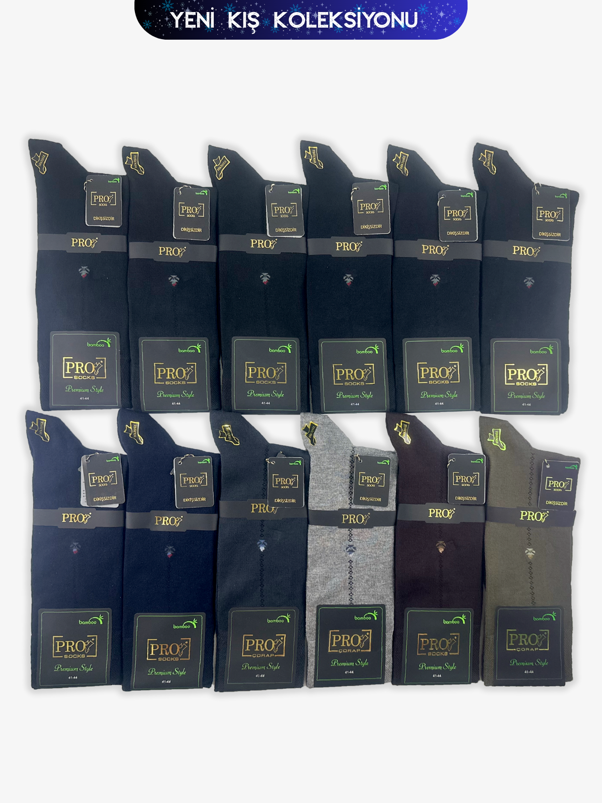 17658PRO FABRİKAErbil Bamboo Kışlık Soket Rahat Erkek 12'li Çorap