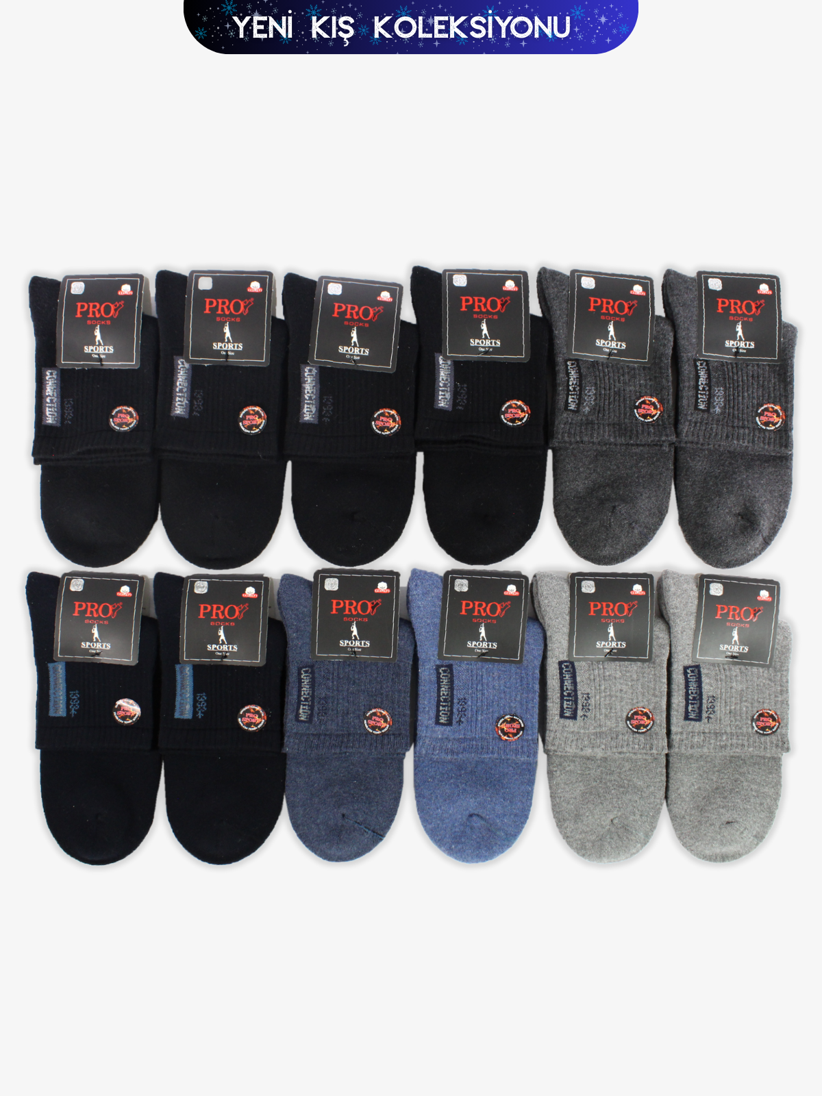 14030PRO FABRİKAErgan Havlu Kışlık Patik Rahat Erkek 12'li Çorap