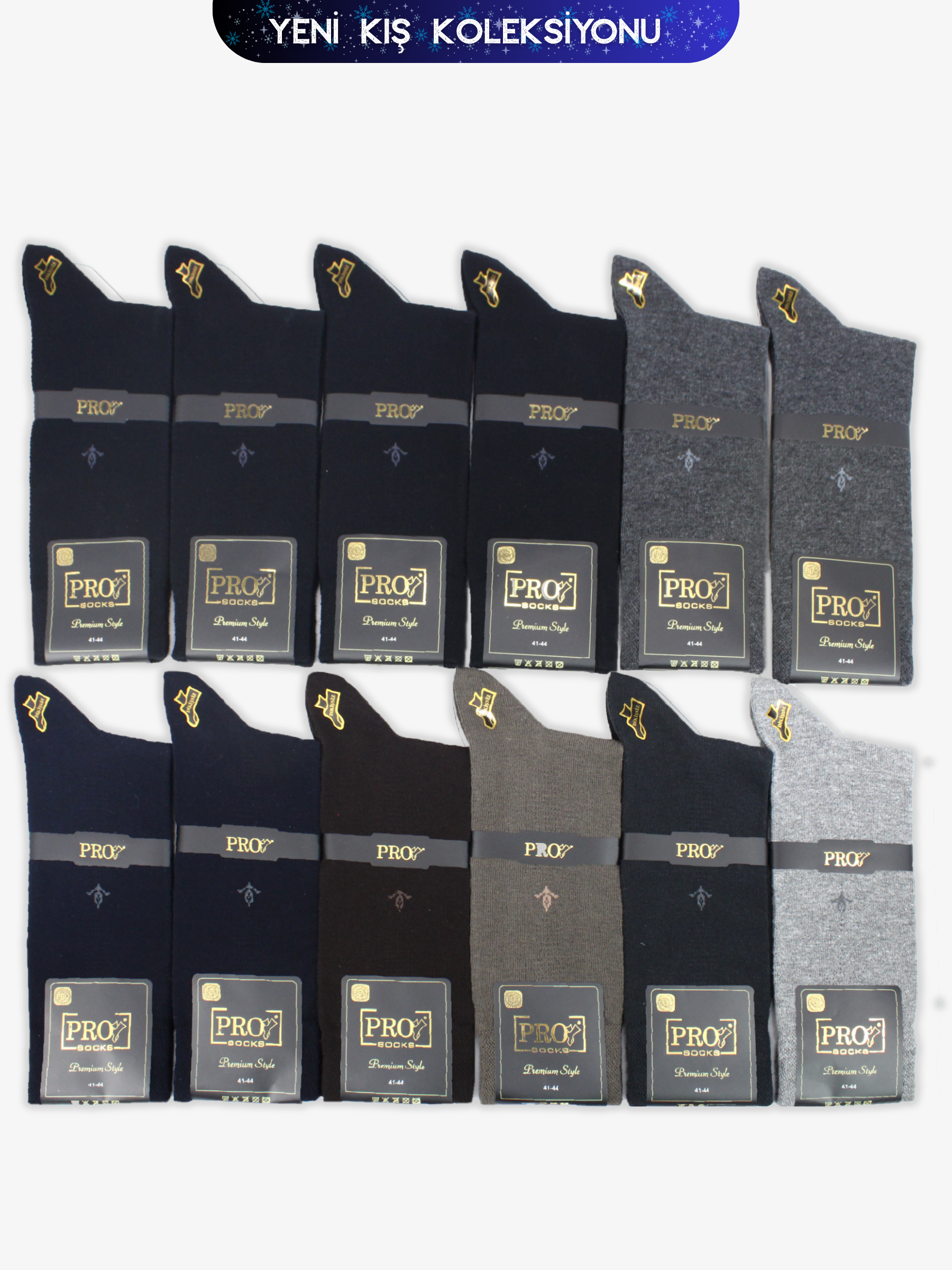 15654PRO FABRİKAEskil Penye Kışlık Pamuklu Rahat Erkek Çorabı 12'li